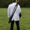 Rückenscheide aus schwarzem Leder