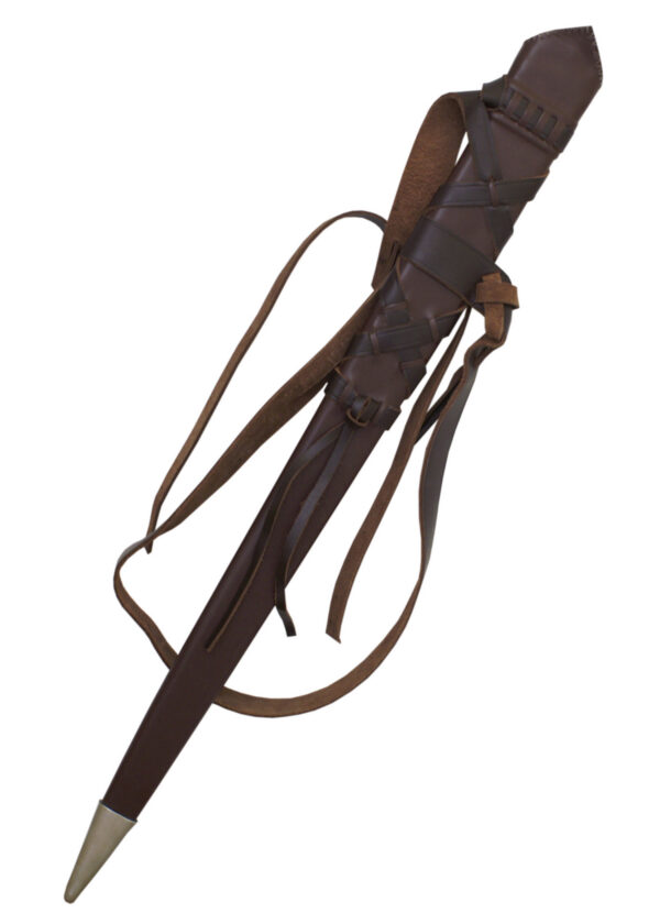 0101110202_scheide_lederguertel-7 Schwertscheide mit Ledergürtel, ca. 76 cm