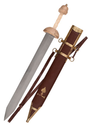 0101602122_schwert_pompeji_gladius_schwertscheide_roemer_mittelalter-4 Pompeji Gladius mit dunkler Scheide und Riemen