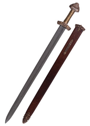 0116040900b_schwert_dybek_wikinger_dybeck_sword_birca_damast_mittelalter-3 Wikingerschwert aus Dybäck mit Scheide, Damaststahl