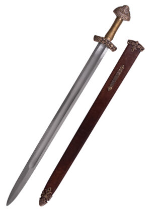 0116040901b_schwert_dybek_wikinger_dybeck_sword_birca_mittelalter Wikingerschwert aus Dybäck mit Scheide, gehärtete Karbonstahlklinge