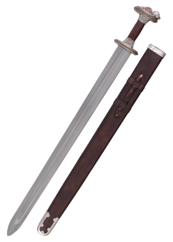 0116041100b_schwert_vendelzeit_sword_wikinger_vendelsvard_grave_32 Vendelzeit-Schwert mit Scheide, Messingheft, verzinnt