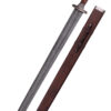 0116041101b_vendelzeit_schwert_damaststahl_vendel_period_sword_mittelalter_verzinnt Vendelzeit-Schwert mit Scheide, Messingheft, verzinnt, Damaststahl