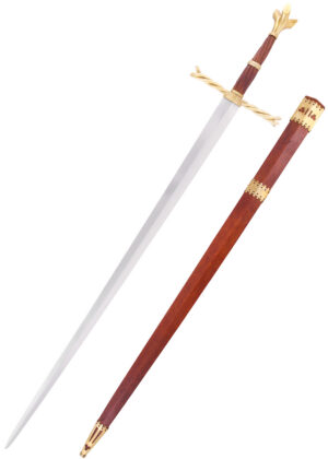 0116042100_schwert_sword_geschwungener_griff_whriten_hilt_mittelalter_schwertscheide 'Writhen Hilt'-Schwert mit gewundenem Griff u. Scheide (Royal Armouries), 15. Jh