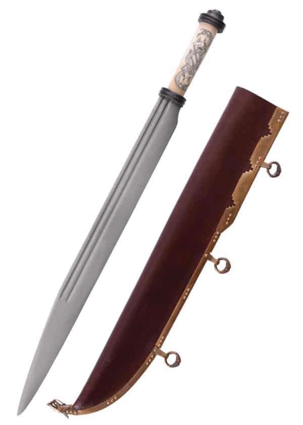 Wikinger-Langsax mit Knochengriff im Jellinge-Stil, 10. Jh.