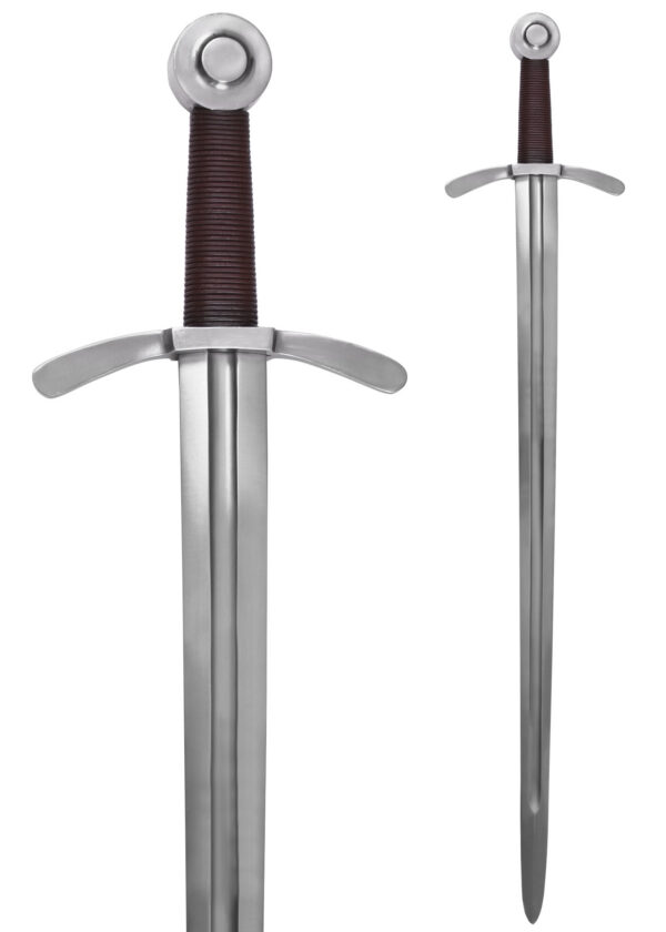 0116695118_schwert_kreuzritter_scheibenknauf_mittelalter_sword Kreuzritter Scheibenknauf-Schwert m. Scheide, reguläre Ausführung