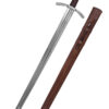 0116695118b_schwert_kreuzritter_scheibenknauf_mittelalter_sword Kreuzritter Scheibenknauf-Schwert m. Scheide, reguläre Ausführung