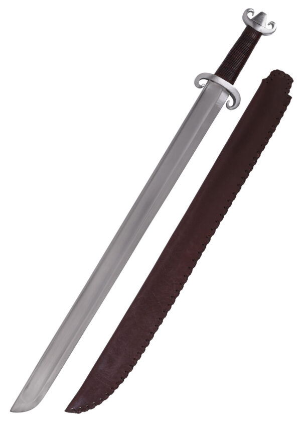 0116700600_sax_langsax_long_seax_peterson_wikinger_viking_schwert_mittelalter Wikinger-Langsax, Peterson Typ G, mit Lederscheide