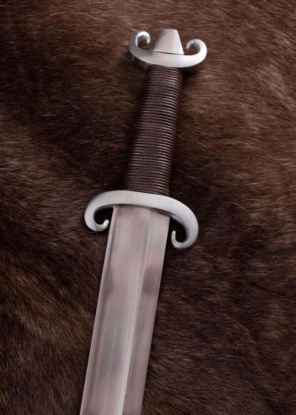 0116700600c_sax_langsax_long_seax_peterson_wikinger_viking_schwert_mittelalter Wikinger-Langsax, Peterson Typ G, mit Lederscheide