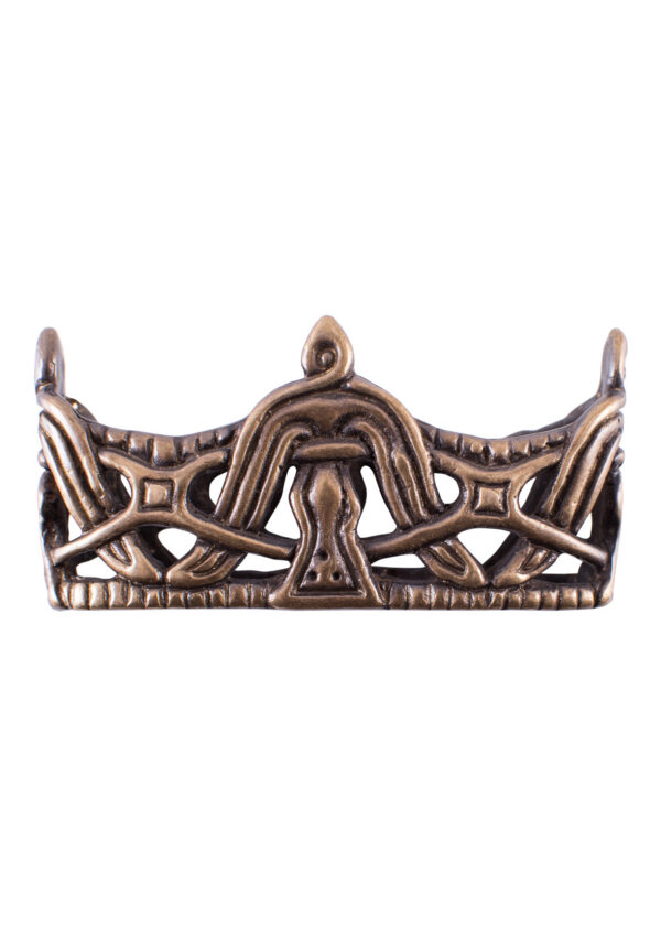 0116795500_schwert_schwertscheide_mundblech_scabbard_locket_mittelalter Kovanie pošvy vikingského meča, mosadzné s antickou povrchovou úpravou