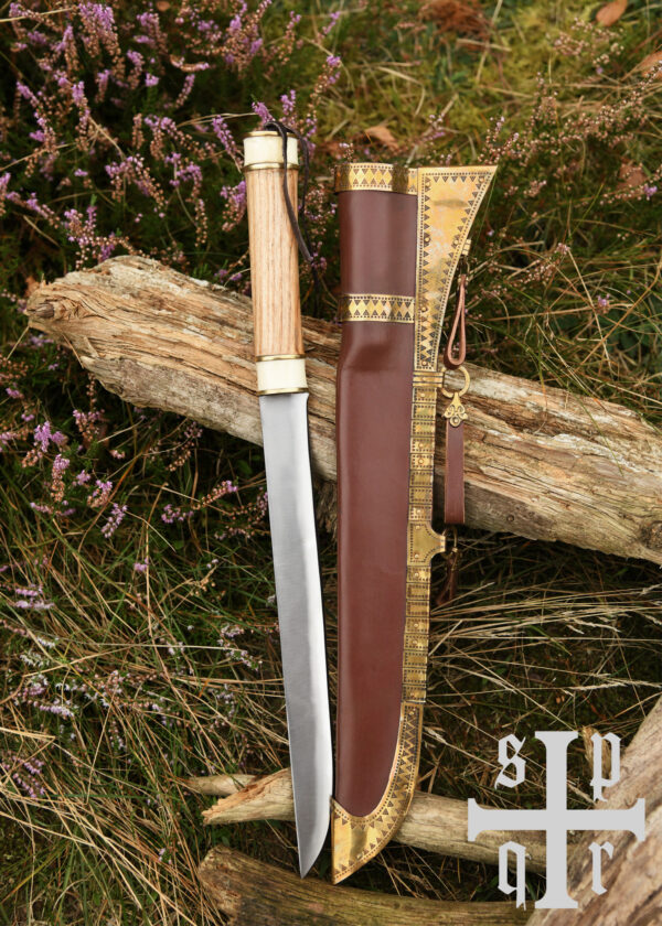 0164002481d_messer_wikingermesser_wikingersax_carbonstahl_holz_knochengriff_mittelalter Wikinger-Sax aus Karbonstahl mit Holz-/Knochengriff