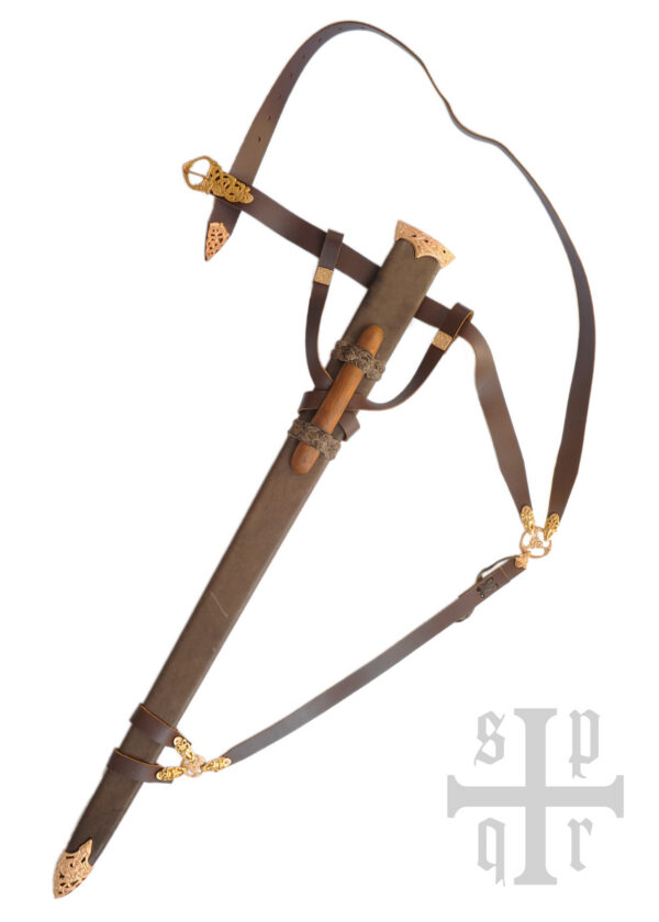 0164002631b_schwert_wikingerschwert_ballinderry_sword_battle_ready_vikings Ballinderry Ulfberhtov meč, bronzová rukoväť, vikingský šermovací meč SK-B