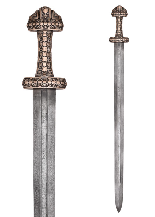 0180002200_schwert_sword_damascus_bronze_viking_wikinger-5 Wikingerschwert der Insel Eigg, Damaststahl