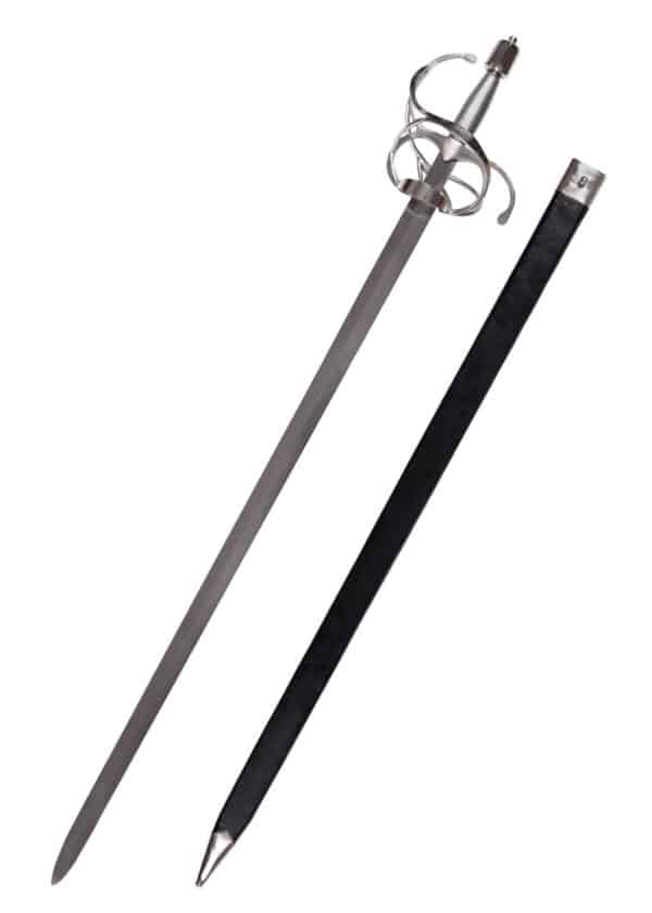 Korbrapier mit breiter Klinge, drahtumwickelter Griff