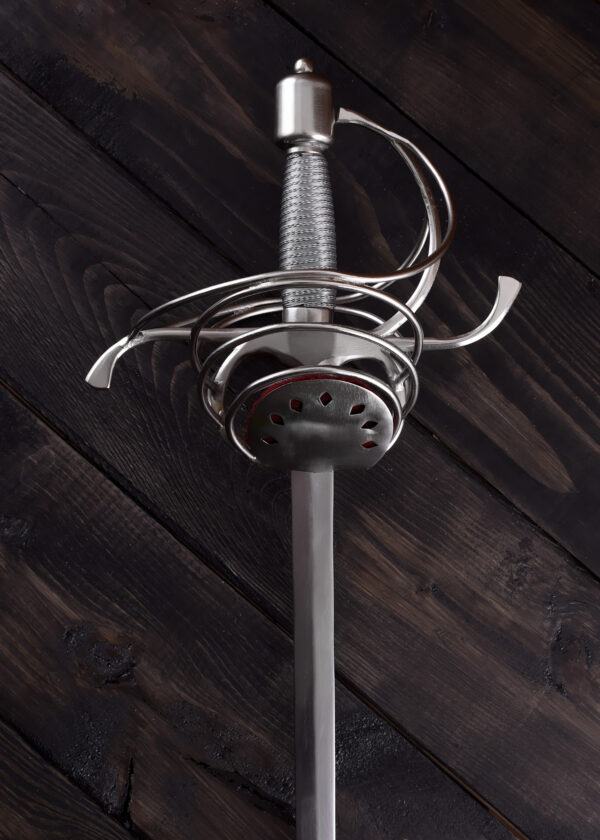 0180002525c_schwert_swept_hilt_basket_rapier_mittelalter Pappenheimer Korbrapier mit drahtumwickeltem Griff, 104 cm