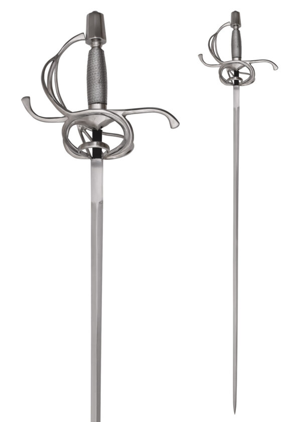 0180002526_rapier_swept_hilt_renaissance_mittelalter_schwert Korbrapier mit drahtumwickeltem Griff