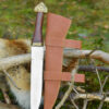Wikinger-Sax mit brauner Lederscheide und Holzgriff