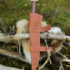 Wikinger-Sax mit brauner Lederscheide und Holzgriff