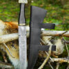 Sax aus Damaszenerstahl mit schwarzer Lederscheide & Horngriff