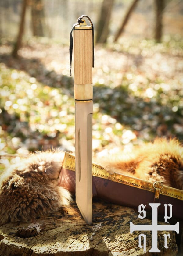 Skramasax, Sax aus Karbonstahl mit Holz-/Knochengriff