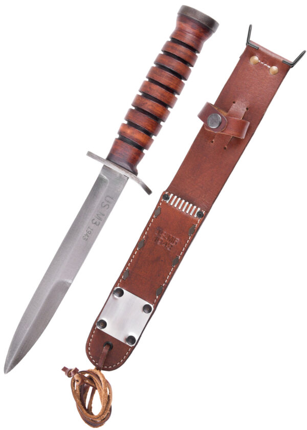 0316316600_messer_kampfmesser_usarmy_grabendolch_scheide_mittelalter Bojový nôž US Army M3, zákopová dýka, 1943, s pošvou