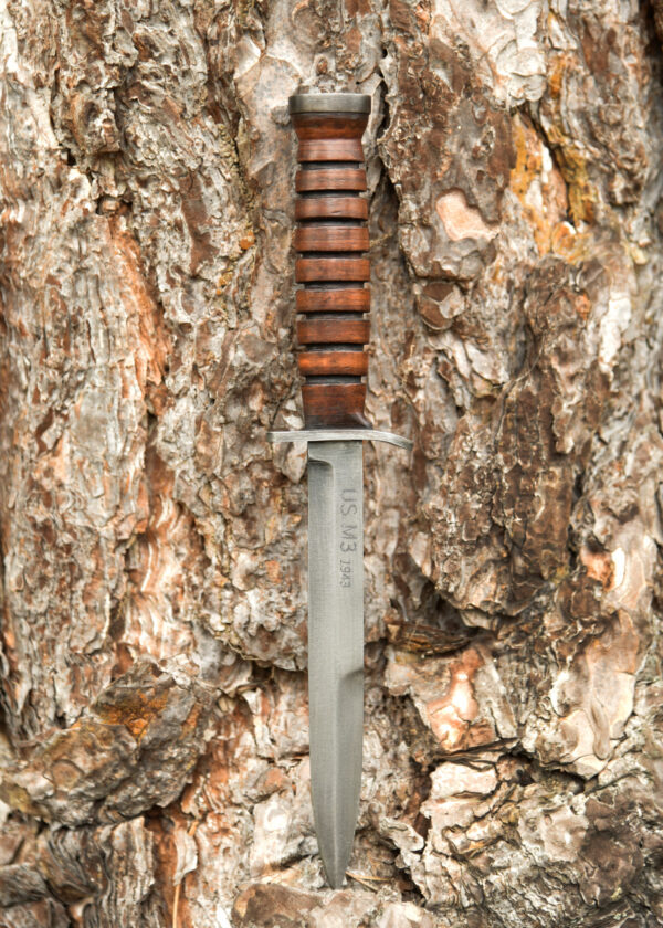 0316316600b_messer_kampfmesser_usarmy_grabendolch_scheide_mittelalter Bojový nôž US Army M3, zákopová dýka, 1943, s pošvou