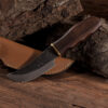 Messer mit Griff aus Holz, ca. 20 cm, Lederscheide