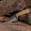 0397000404c_messer_ledertasche_knife_mittelalter Jagdmesser mit Griff aus Olivenholz, ca.20 cm, Lederscheide,