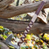 0416470300b_axt_norwegisch_stahl_typ_c_mittelalter Wikinger-Axt aus Stahl, gegossen, Typ C, mit Gravur und Lederwicklung