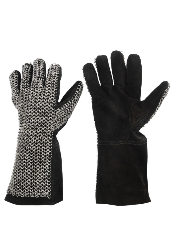 0501032601_fingerhandschuhe_kettengeflecht_unbehandelt_handschuhe_mittelalter Fingerhandschuhe mit Kettengeflecht, ID6mm, unbehandelt