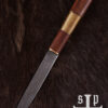 0564000226c_messer_wikingermesser_viking_knife_damast_wikinger Wikinger-Messer aus Damaststahl mit Holz-/Messinggriff
