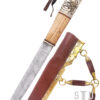 0564000232_wikingermesser_messer_damaststahl_holzgriff_knochengriff_knotenmuster_mittelalter Wikinger-Messer, Damaststahl, Holz-/Knochengriff m. Knotenmuster