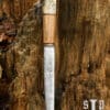 Wikinger-Messer, Damaststahl, Holz-/Knochengriff m. Knotenmuster
