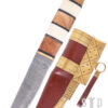0564000237_messer_wikingermesser_damaststahl_wikinger_mittelalter_holz_knochengriff Wikinger-Messer aus Damaststahl mit Holz-/Knochengriff