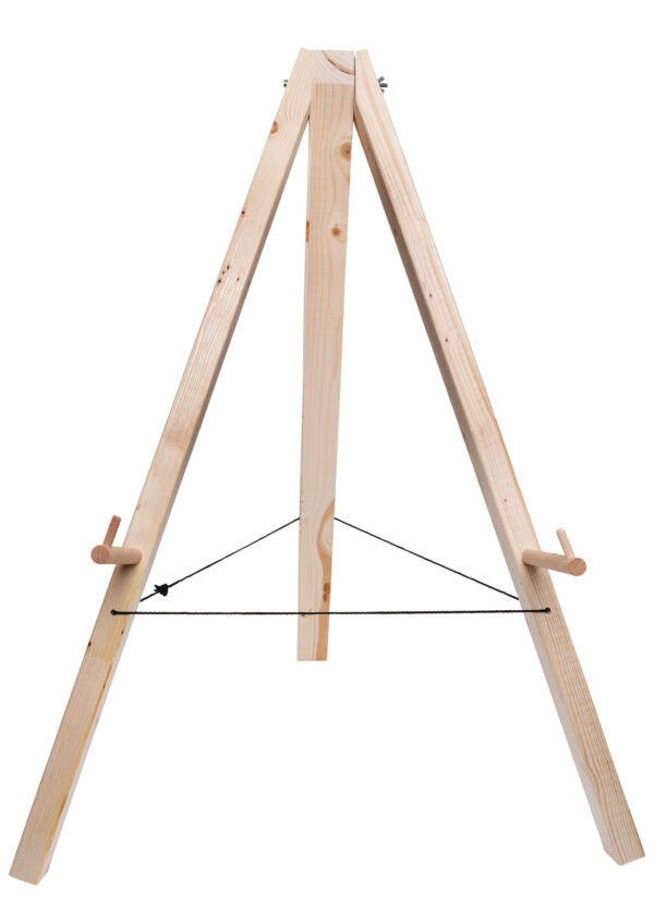 0612041300_zielscheibenstaender_holz_bogenschiessen_mittelalter_dreibein Zielscheibenständer aus Holz