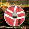 0901100080c_schild_wikingerschild_bjornir_larp_polsterschild_fantasy LARP vikingský štít Bjornir, červeno-biely, 60 cm