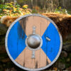 LARP vikingský štít Fjorn, modrý/hnedý, 60 cm