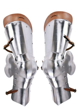 1016438818_beinzeug_spaetmittelalter_mittelalter_stahl_1_2mm_leder-1 Spätmittelalter-Beinzeug, 1,2 mm Stahl