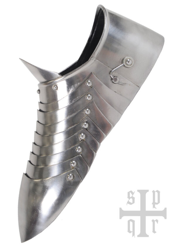 1064000094d_ruestung_sabatons_14jh_runde_spitze_rounded_tip Mittelalterliche Sabatons, Panzerschuhe, 14. Jh., 1,5 mm Stahl, Paar
