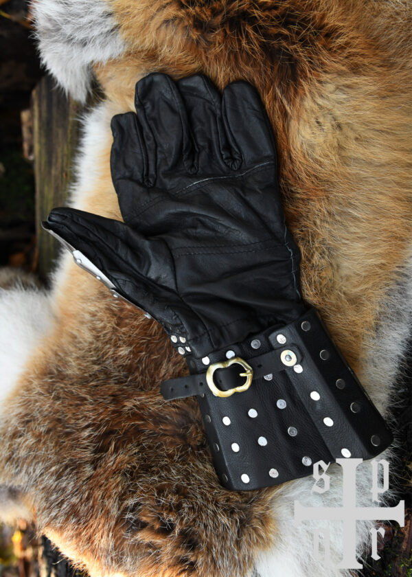 1064000541d_plattenhandschuhe_handschuhe_mittelalter_panzerhandschuhe_schwarz Mittelalterliche Panzerhandschuhe, Visby, Typ III, 14. Jh., versch. Farben