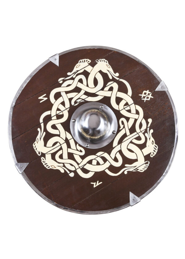 Angelsächsischer Schild mit Schlangenmotiv und Runen, 61 cm (24 Zoll)