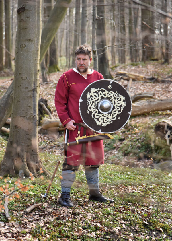 Angelsächsischer Schild mit Schlangenmotiv und Runen, 61 cm (24 Zoll)