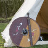1116437000b_rundschild_schild_wikinger_shield_viking_mittelalter Wikinger Rundschild, aus Holz, mit nordischem Pferdemotiv
