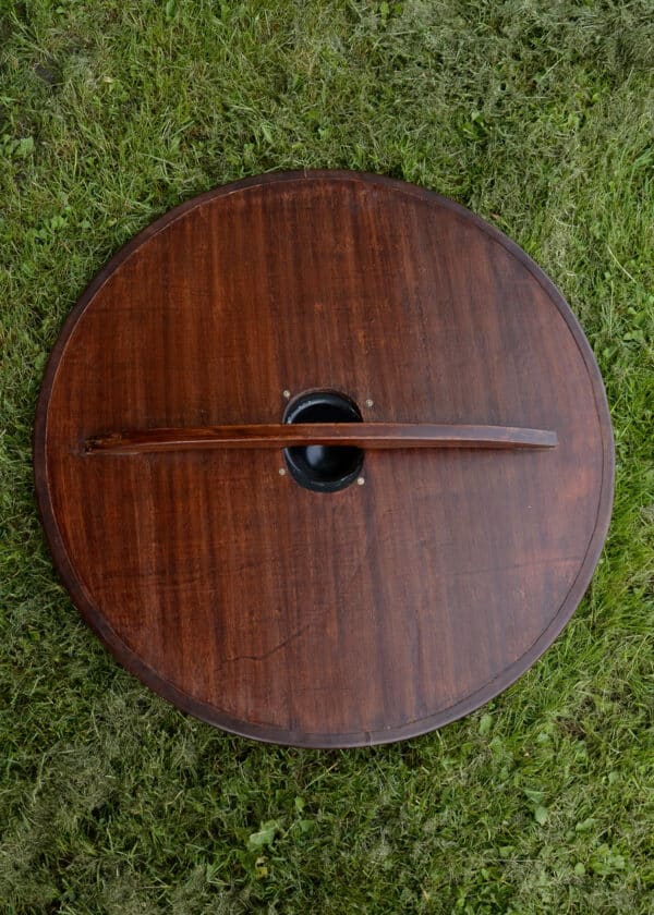 Wikinger Rundschild, aus Holz, mit nordischem Pferdemotiv