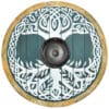 Vikinský štít „Yggdrasil – Strom života“ s obvodom zo surovej kože,  60 cm