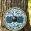 Vikinský štít „Yggdrasil – Strom života“ s obvodom zo surovej kože,  60 cm