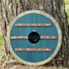 Vikinský štít „Yggdrasil – Strom života“ s obvodom zo surovej kože,  60 cm