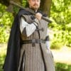Stredoveký gambeson Vari, vzhľad použitého výrobku, hnedý - čierny