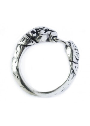 1404022900_wikinger_ring_silber_hund Wikinger Ring mit Hundekopf, Silber