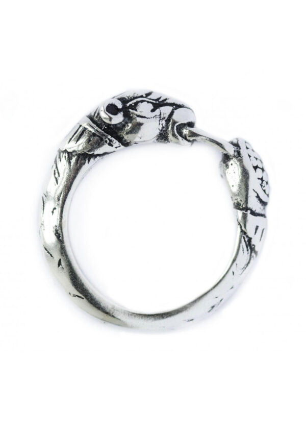 1404022900_wikinger_ring_silber_hund Wikinger Ring mit Hundekopf, Silber
